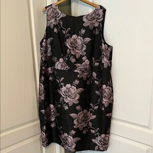 Talbots Elegant Floral Black and Pink Dress 24W NWT